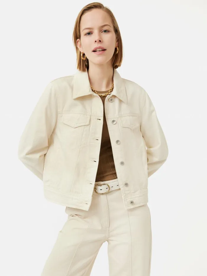 Jigsaw Denim Jacket Cream Women Denim