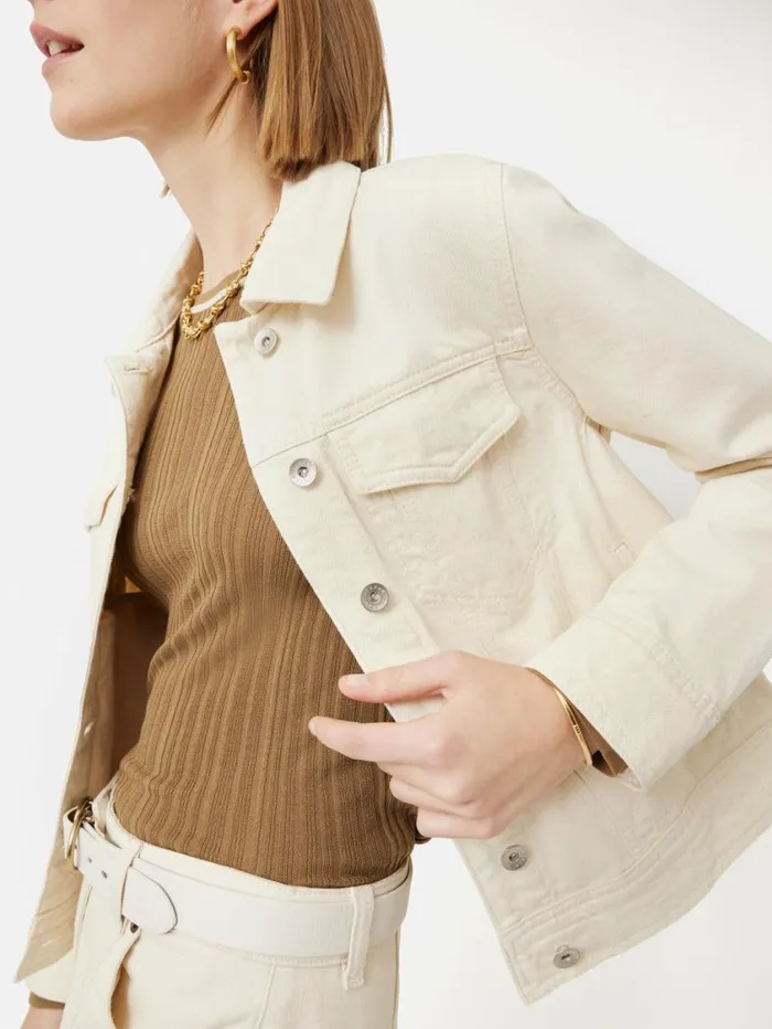 Jigsaw Denim Jacket Cream Women Denim
