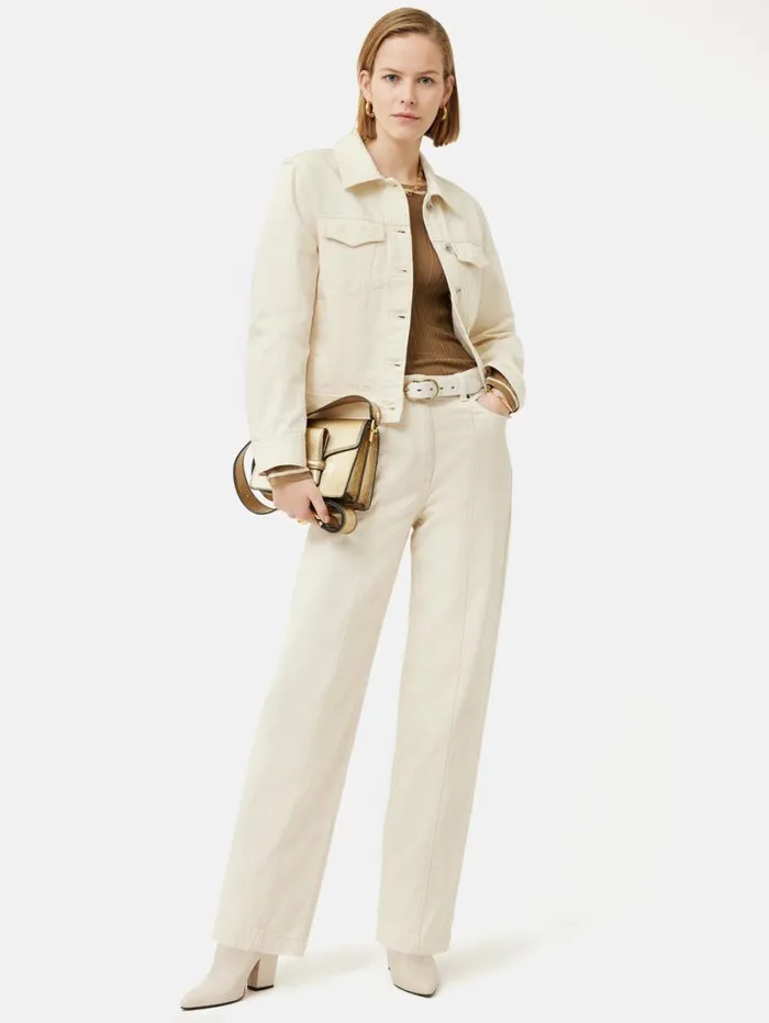 Jigsaw Denim Jacket Cream Women Denim