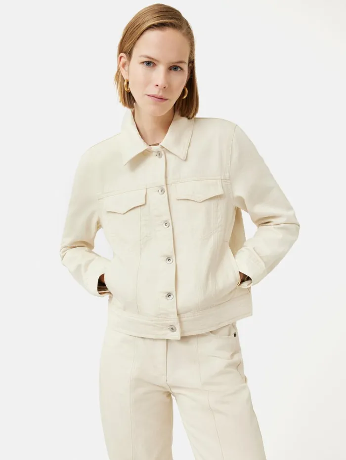 Jigsaw Denim Jacket Cream Women Denim