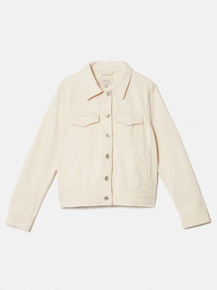 Jigsaw Denim Jacket Cream Women Denim