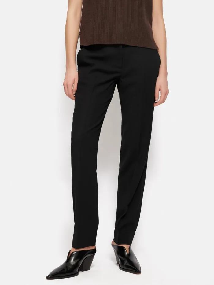 Jigsaw Fluid Twill Palmer Trouser Black Women Suits and Tailoring
