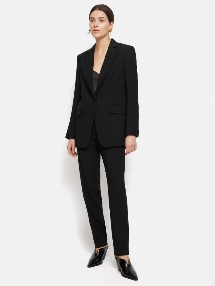 Jigsaw Fluid Twill Palmer Trouser Black Women Suits and Tailoring