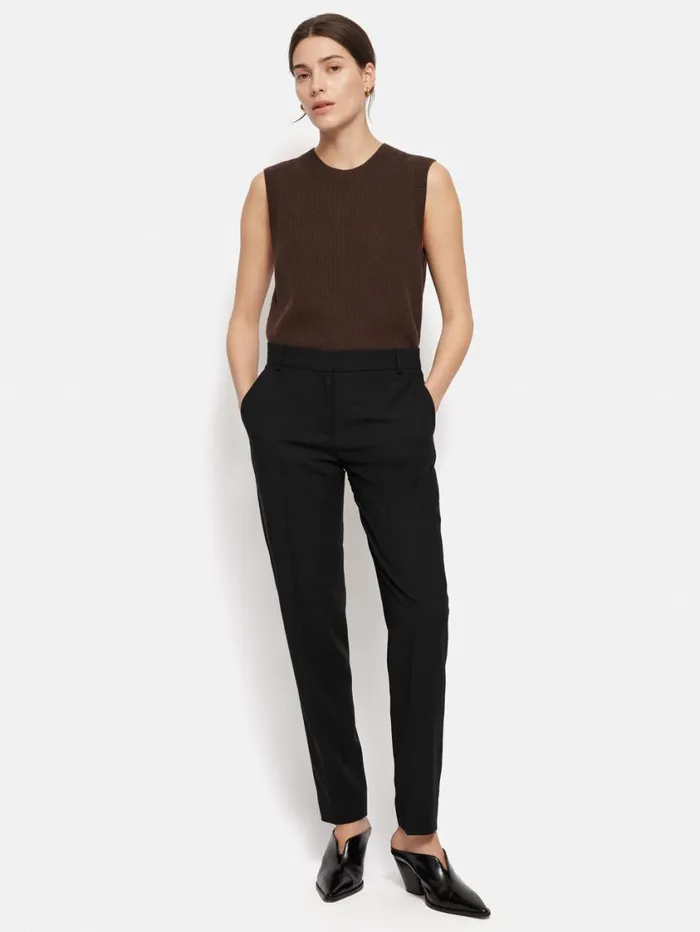 Jigsaw Fluid Twill Palmer Trouser Black Women Suits and Tailoring