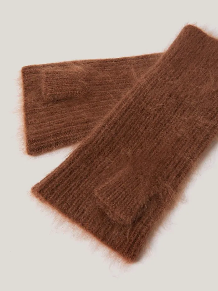 Jigsaw Halo Cashmere Mittens Ginger Women Knitwear and Cashmere