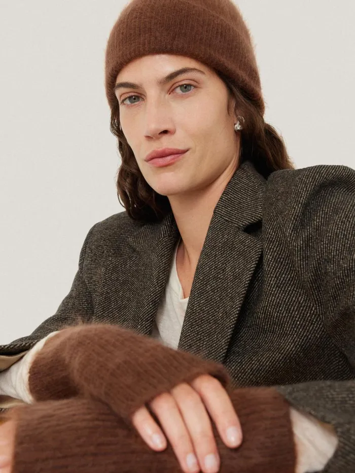 Jigsaw Halo Cashmere Mittens Ginger Women Knitwear and Cashmere