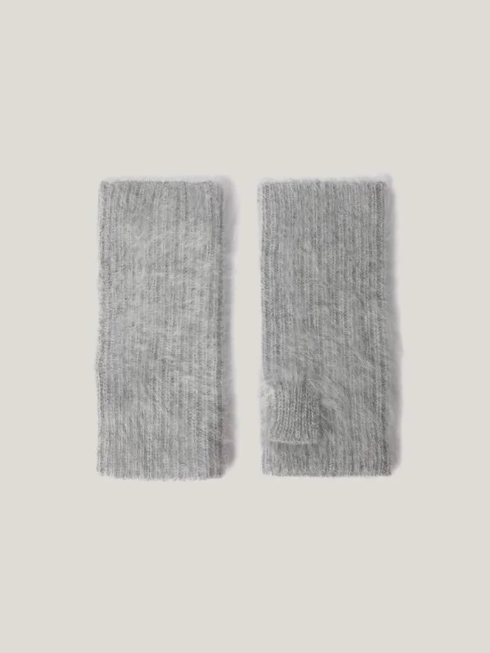 Jigsaw Halo Cashmere Mittens Grey Women Hats and Gloves