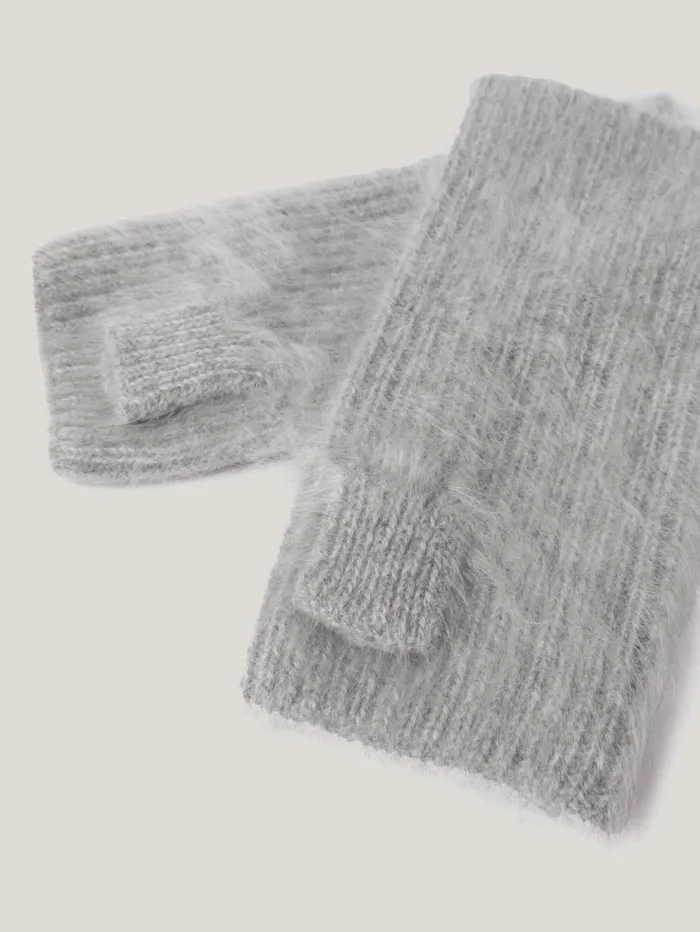 Jigsaw Halo Cashmere Mittens Grey Women Hats and Gloves