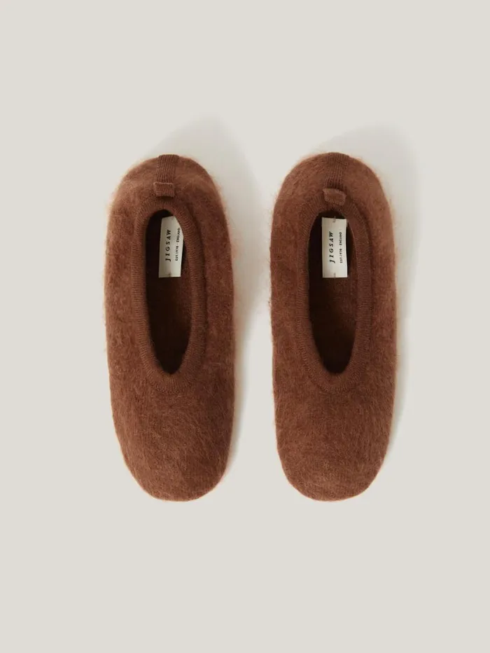Jigsaw Halo Cashmere Slipper Ginger Women Knitwear and Cashmere