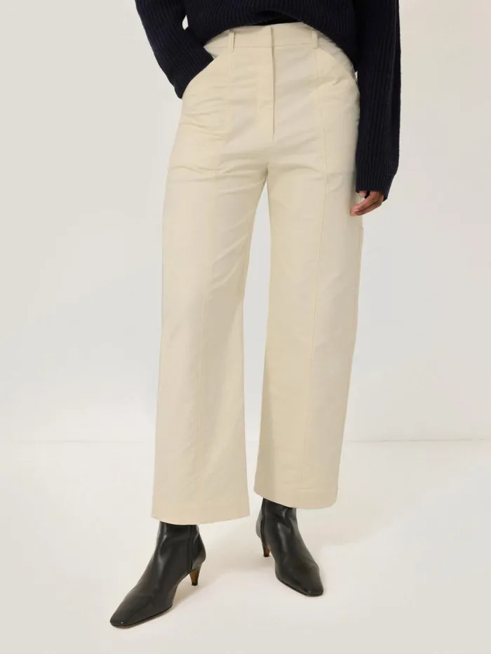 Jigsaw Hatton Cropped Trouser Cream Women Trousers