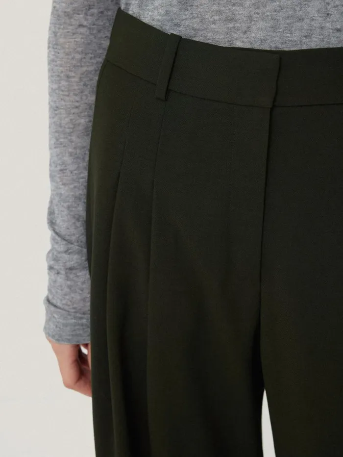 Jigsaw Kemp Fluid Twill Trouser Green Women Suits and Tailoring