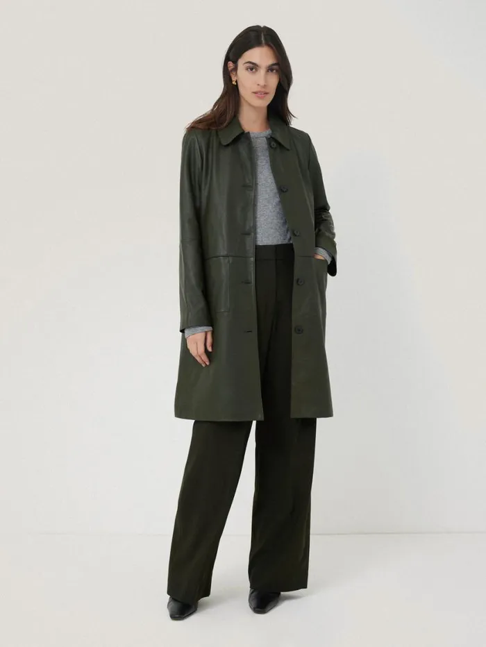 Jigsaw Kemp Fluid Twill Trouser Green Women Suits and Tailoring