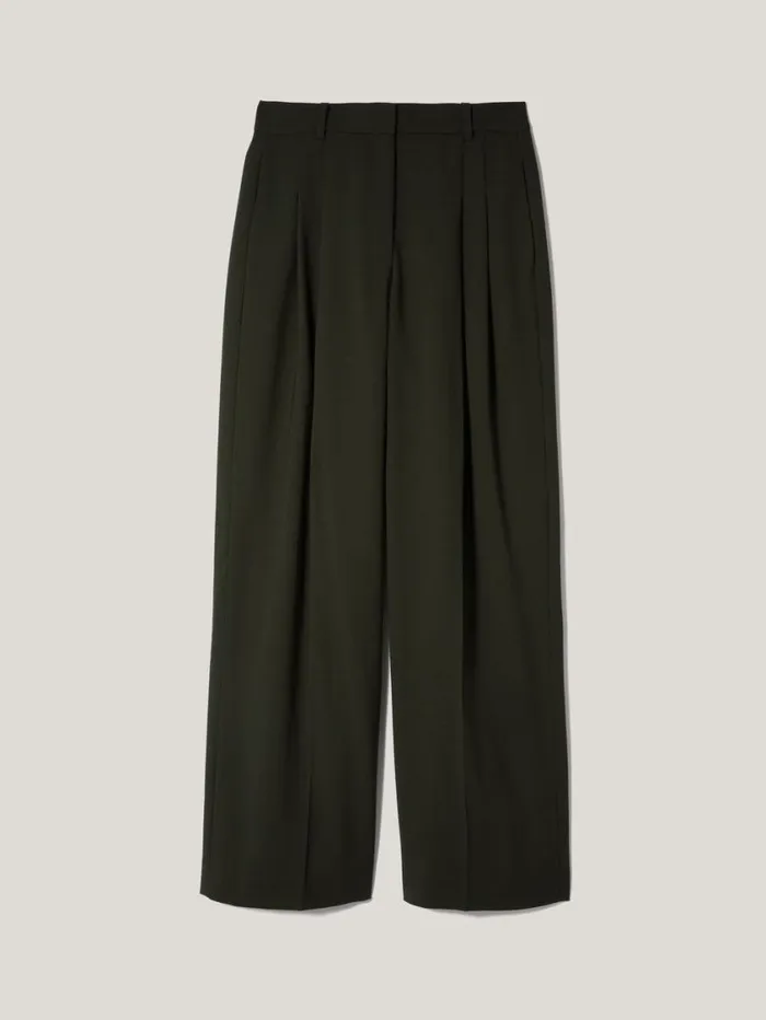 Jigsaw Kemp Fluid Twill Trouser Green Women Suits and Tailoring