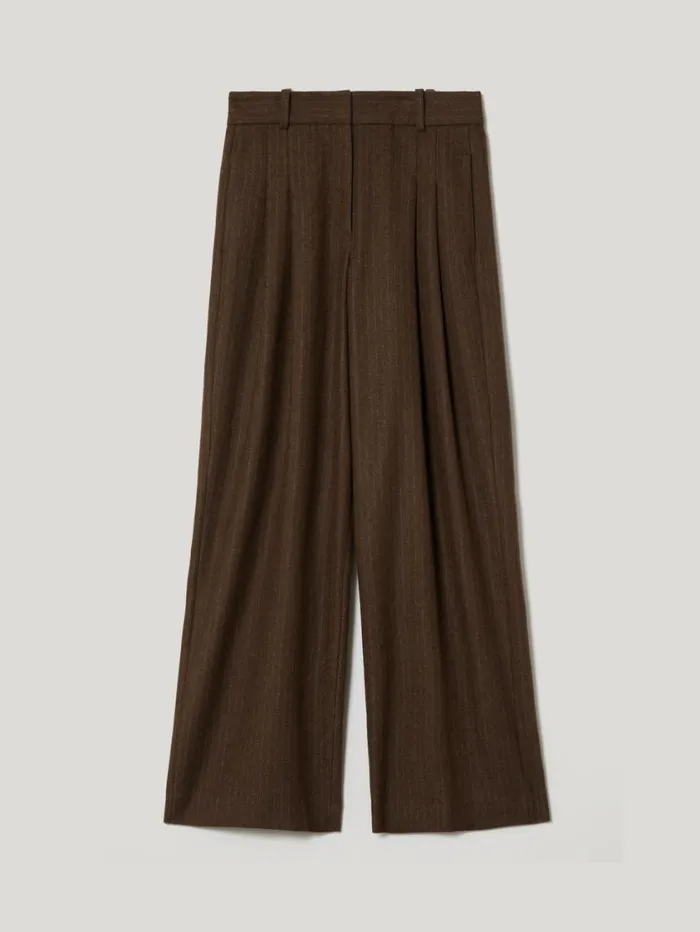 Jigsaw Kemp Wool Pinstripe Trouser Brown Women Coords