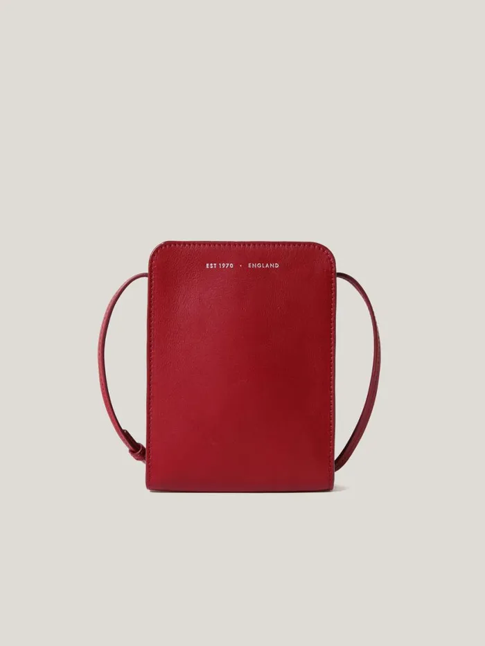 Jigsaw Leather Crossbody Phone Bag Red Women Wallets and Card Holders