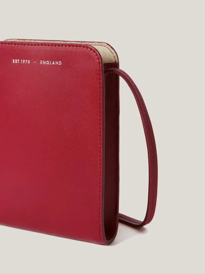 Jigsaw Leather Crossbody Phone Bag Red Women Wallets and Card Holders