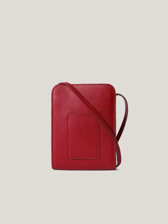 Jigsaw Leather Crossbody Phone Bag Red Women Wallets and Card Holders