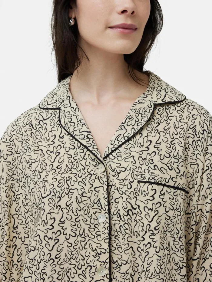 Jigsaw Mini Hydra Coral Pyjama Cream Women Pyjamas and Loungewear