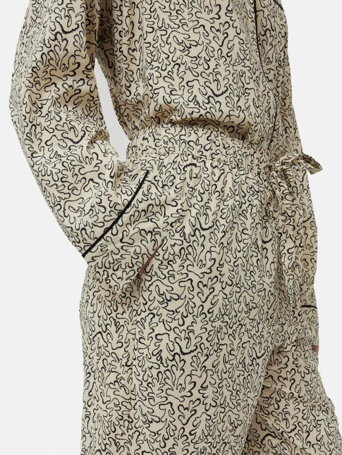 Jigsaw Mini Hydra Coral Pyjama Cream Women Pyjamas and Loungewear