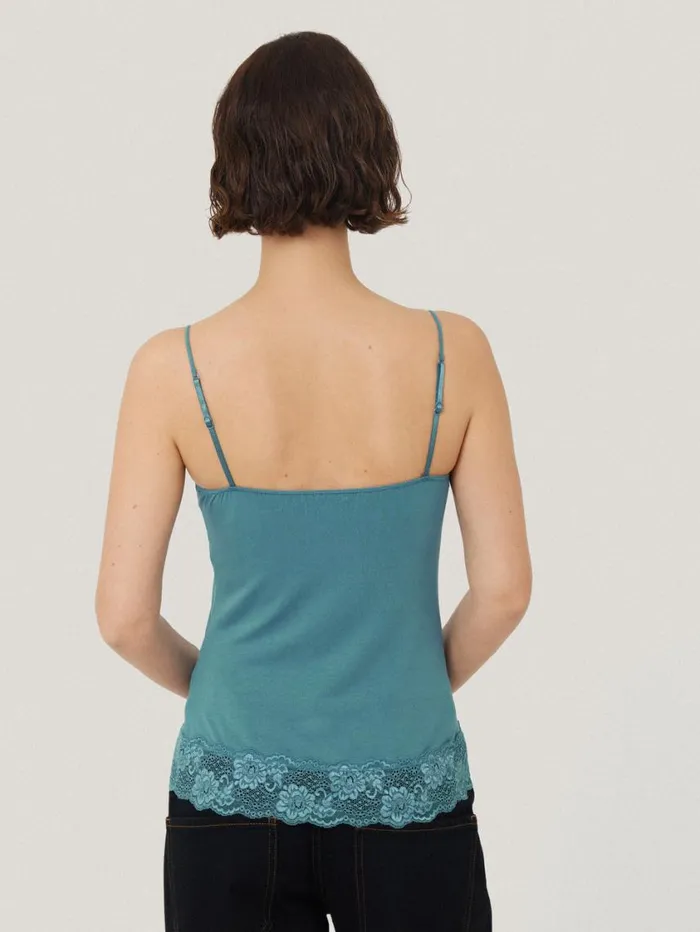 Jigsaw Modal Lace Vest Deep Water Women Shirts and Tops