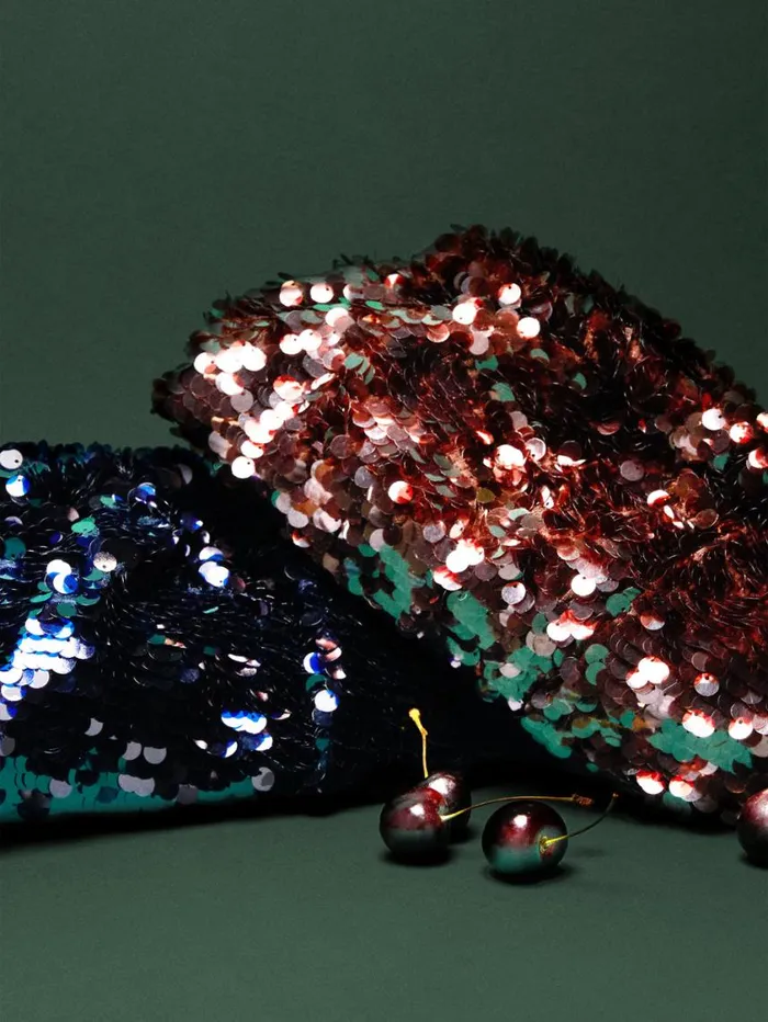 Jigsaw Oversized Sequin Clutch Navy Women Bags