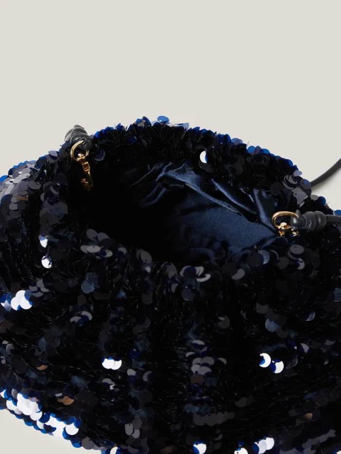 Jigsaw Oversized Sequin Clutch Navy Women Bags