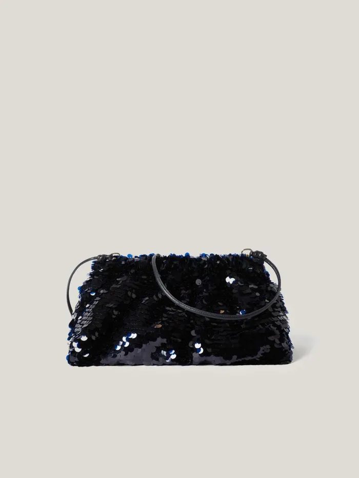 Jigsaw Oversized Sequin Clutch Navy Women Bags