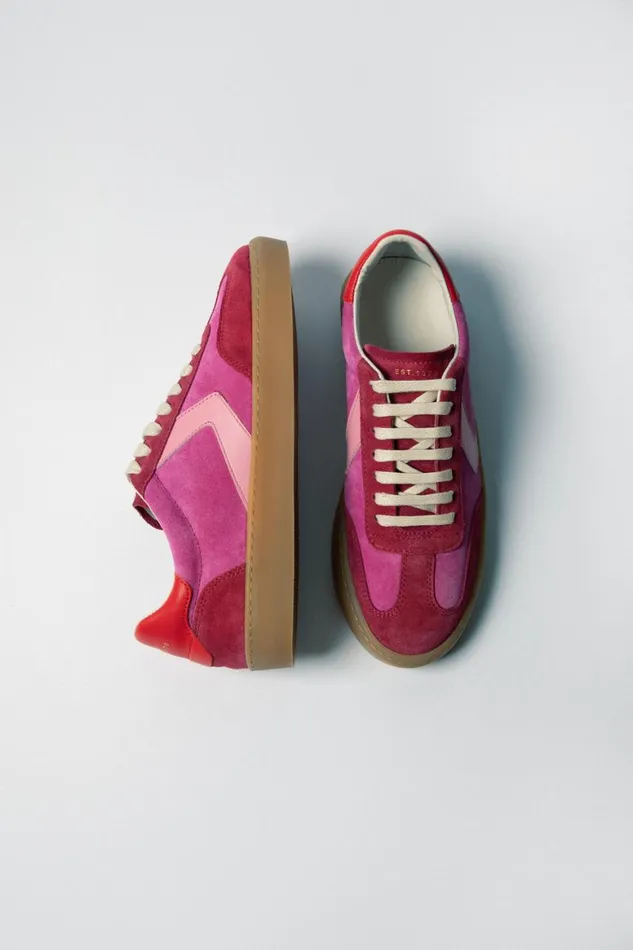 Jigsaw Portland Vintage Classic Trainer Pink Women Trainers