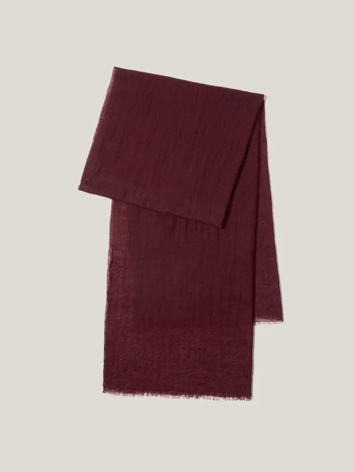 Jigsaw Pure Cashmere Gauze Scarf Burgundy Women Knitwear and Cashmere