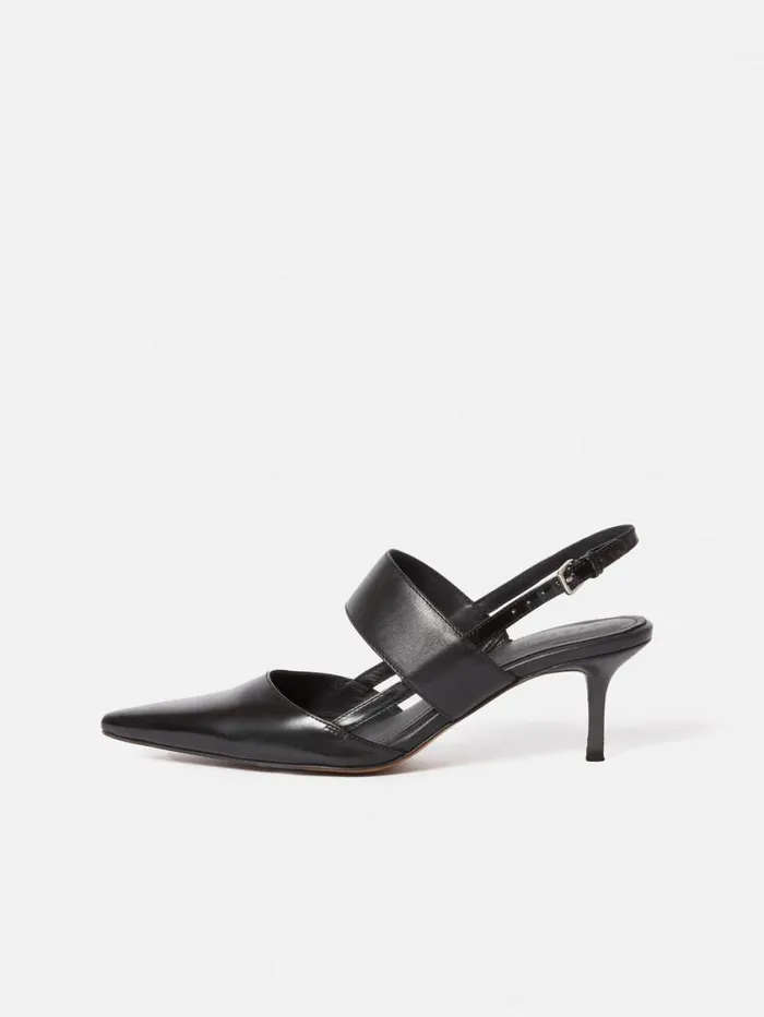 Jigsaw Russo Kitten Heel Black Women Leather
