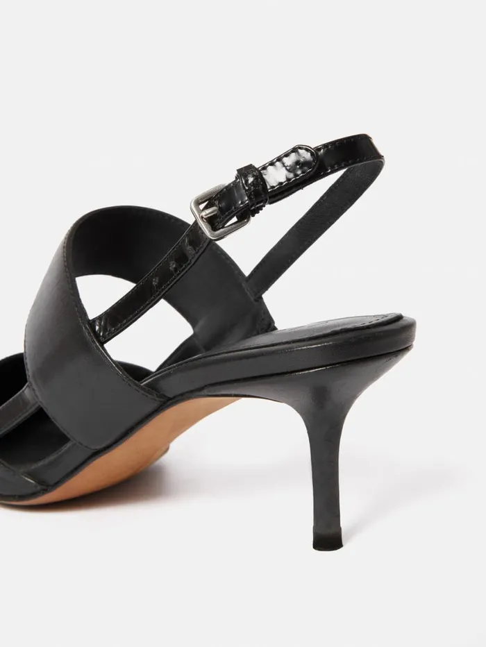 Jigsaw Russo Kitten Heel Black Women Leather