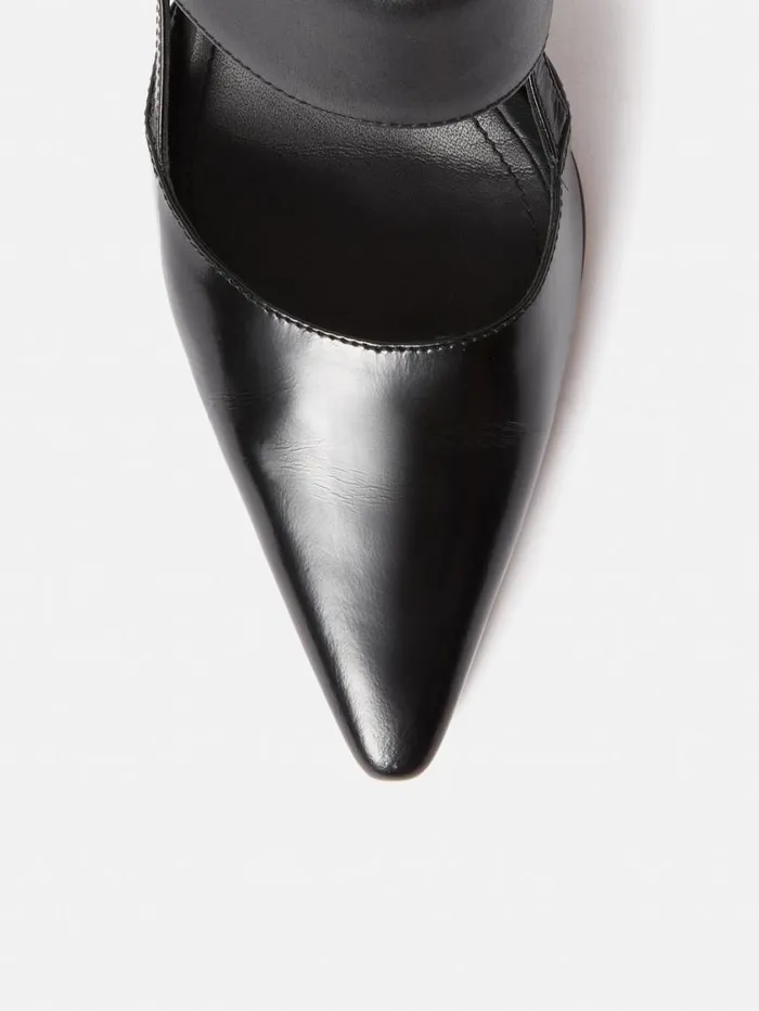 Jigsaw Russo Kitten Heel Black Women Leather