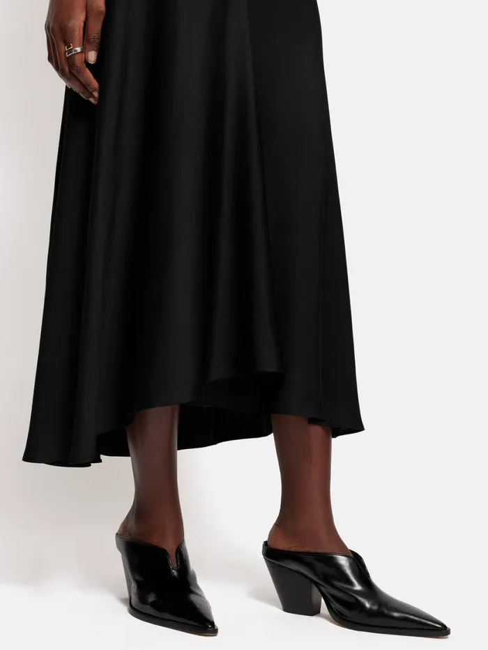 Jigsaw Satin Bias Asymmetric Skirt Black Women Skirts