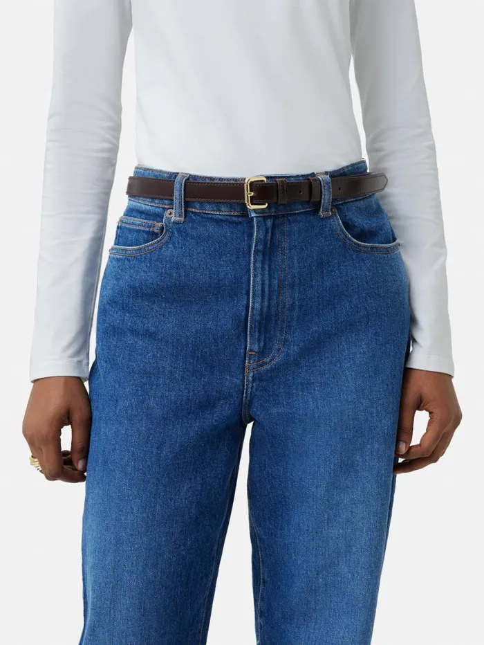 Jigsaw Skinny Leather Belt Conker Women Belts