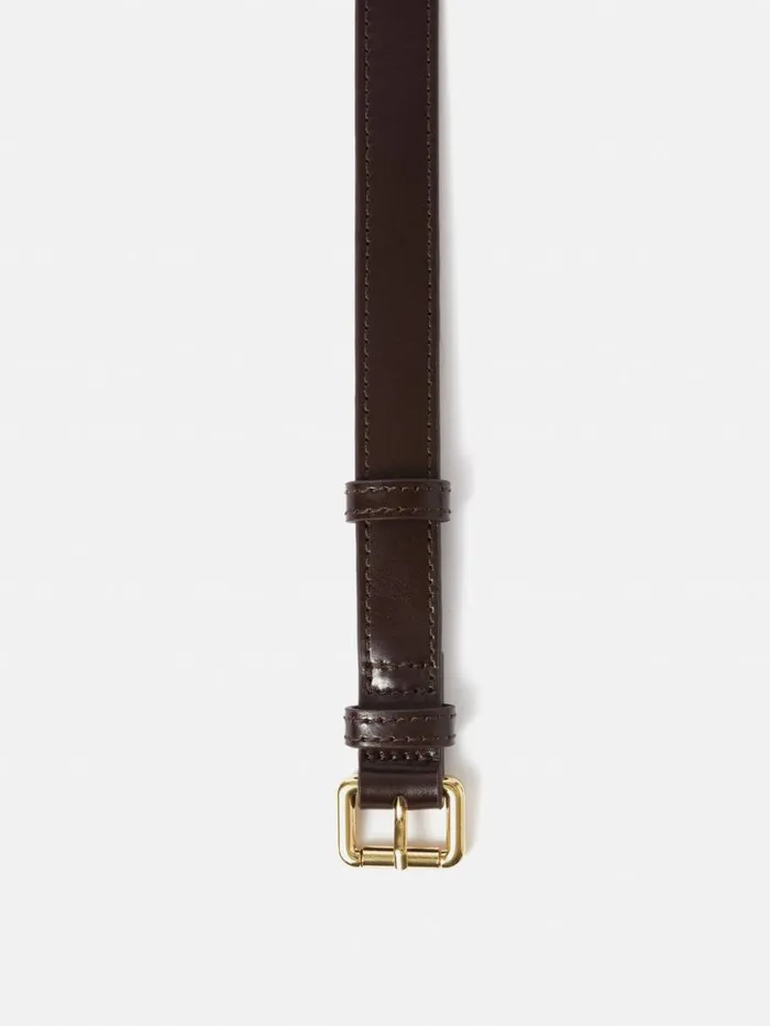 Jigsaw Skinny Leather Belt Conker Women Belts