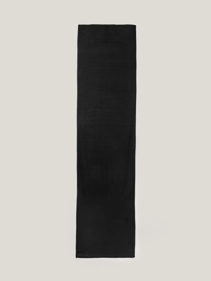 Jigsaw Soft Gauzy Knit Scarf Black Women Ponchos and Scarves