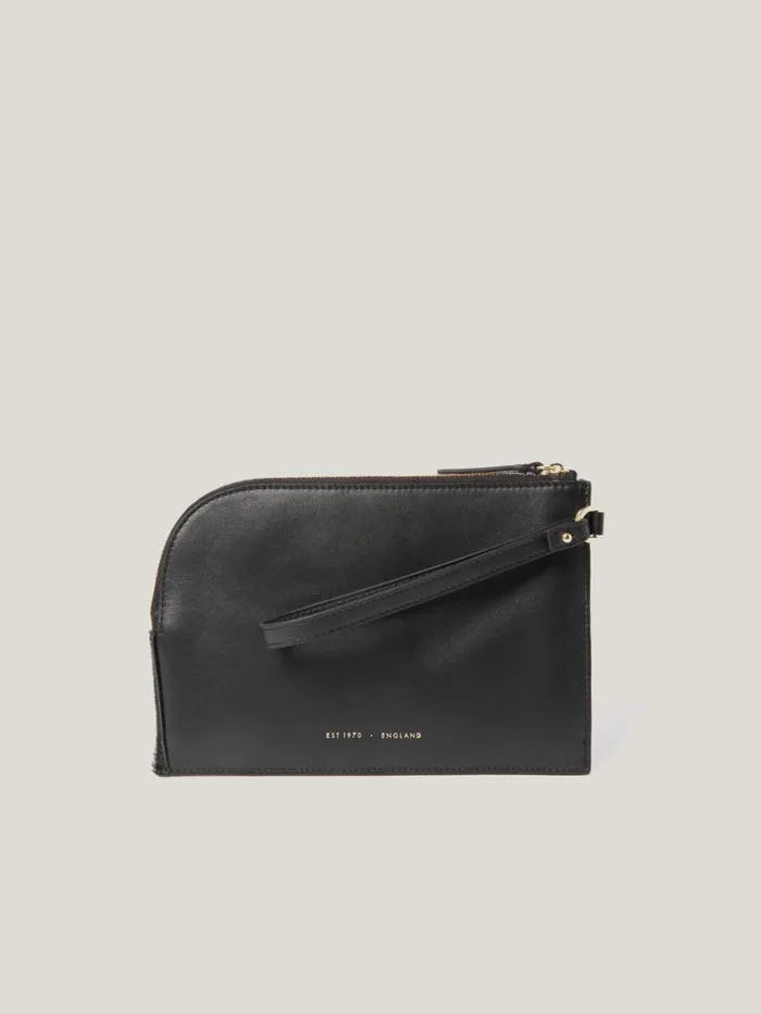 Jigsaw Sophia Calf Hair Pouch Black Women Wallets and Card Holders