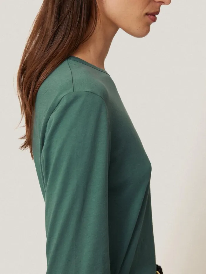 Jigsaw Supima Cotton Long Sleeve Tee Frozen Pine Women Pyjamas and Loungewear