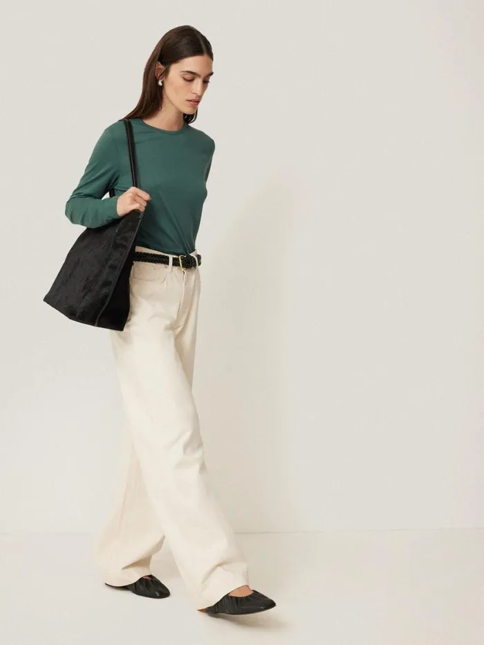 Jigsaw Supima Cotton Long Sleeve Tee Frozen Pine Women Pyjamas and Loungewear