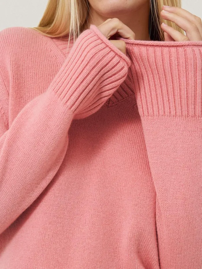 Jigsaw Wool Cashmere Blend V Neck Pink Women Knitwear and Cashmere