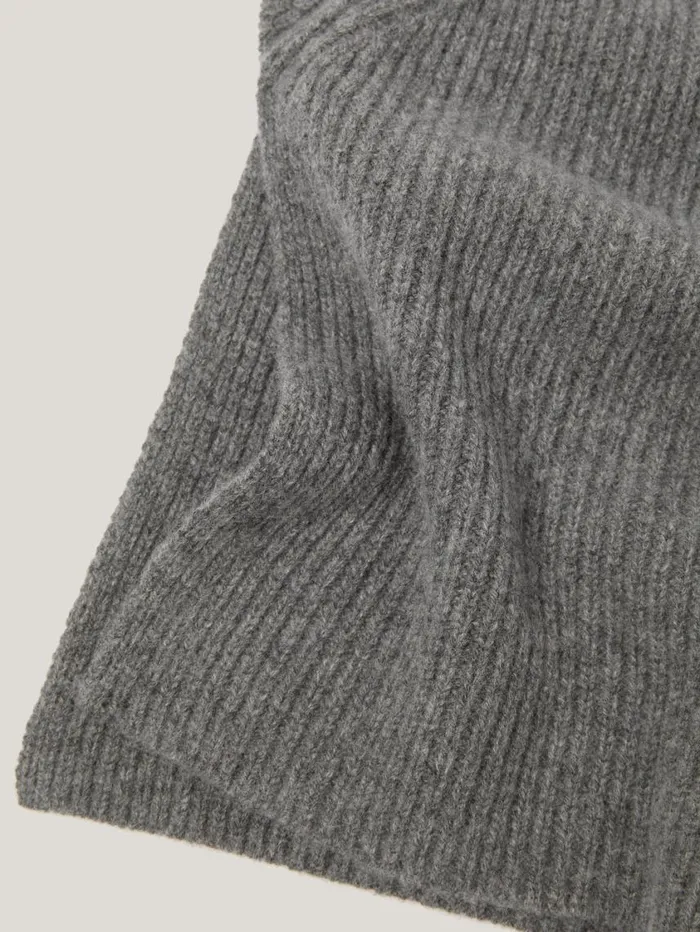 Jigsaw Wool Cashmere Roll Neck Bib Grey Women Knitwear and Cashmere