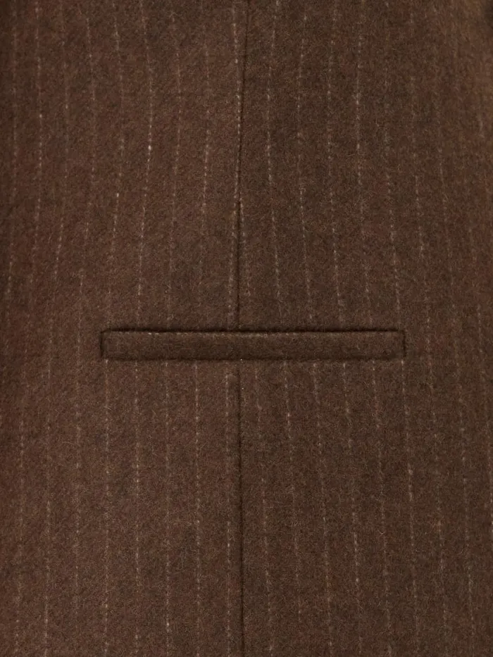Jigsaw Wool Pinstripe Waistcoat Brown Women Coords