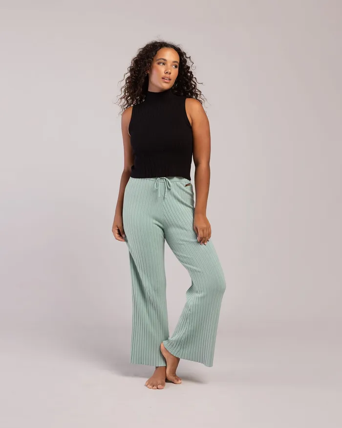 Joggers Bloch Adult Rib Lounge Wide Leg Pant Sage Rib