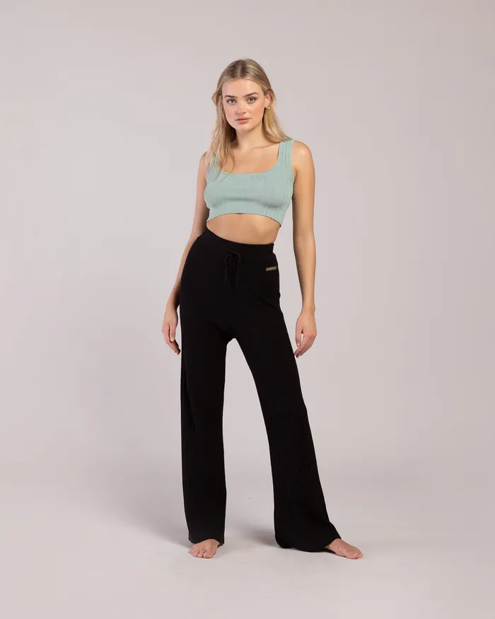 Joggers Rib Lounge Wide Leg Pant Black Rib 8211 Bloch Adult