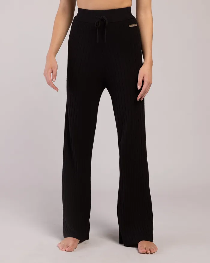 Joggers Rib Lounge Wide Leg Pant Black Rib 8211 Bloch Adult