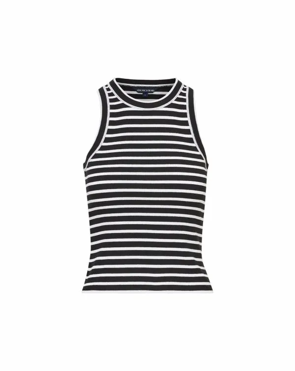 Jordyn Cropped Tank Top Whiteandblack Women Veronica Beard Tops