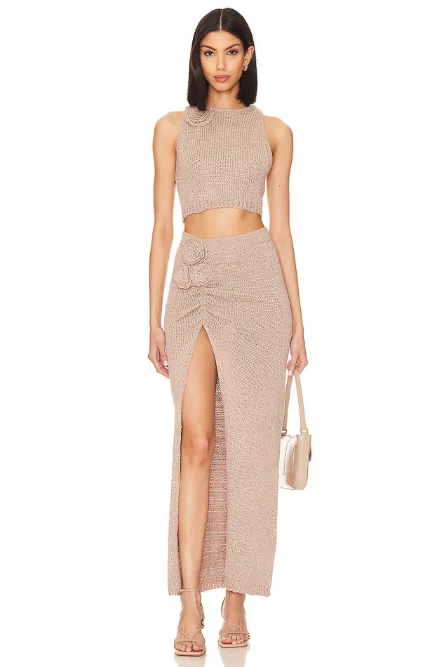 Joya Rosette Skirt Beige Women Lovers and Friends Skirts Joya Rosette Skirt Beige Women Lovers and Friends Skirts