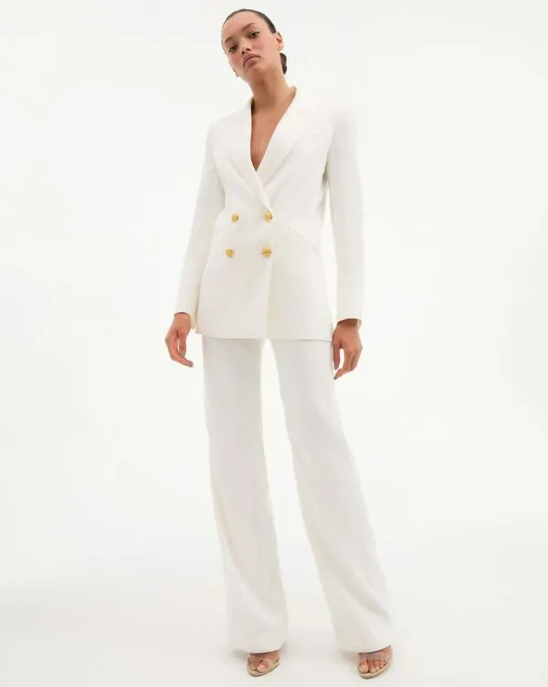 Jude WideLeg Linen Pant Offwhite Women Veronica Beard Pants