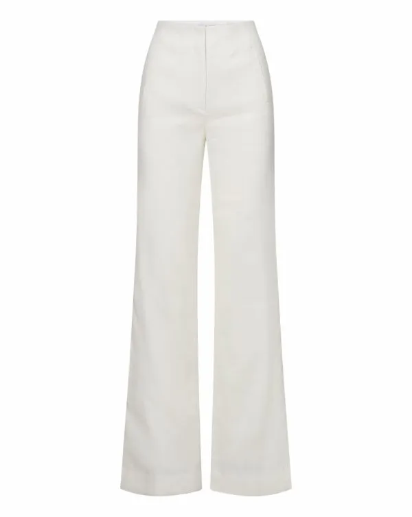 Jude WideLeg Linen Pant Offwhite Women Veronica Beard Pants