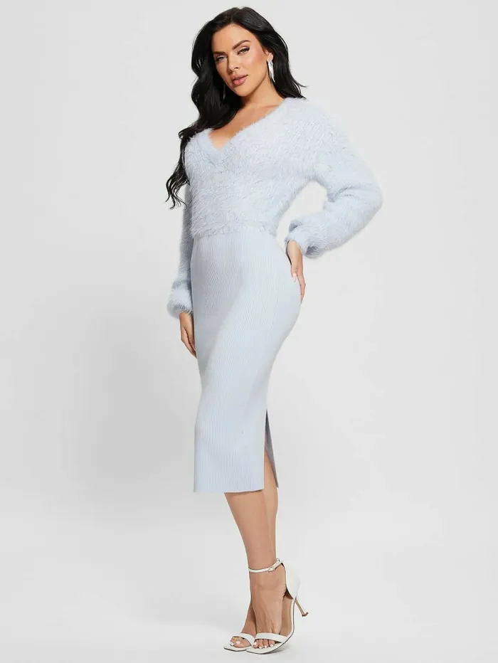 Kari VNeck Sweater Dress Sky High Multi Women Dresses and Jumpsuits GUESS Kari VNeck Sweater Dress Sky High Multi Women Dresses and Jumpsuits GUESS